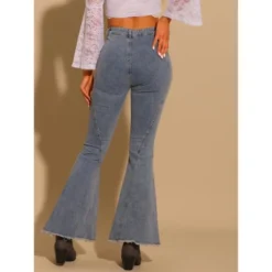 Allegra K Women's Bell Bottom High Rise Stretchy Retro Flared Denim Jeans Pants -Cheap Clad Fine Store GUEST 4fad0f95 9d84 484d b9f8 921314404aa8