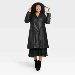Women's Faux Leather Trench Coat - Ava & Viv™ -Cheap Clad Fine Store GUEST 508e09fe 755b 410e a4a6 77971ce9460e