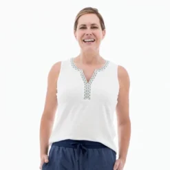 Aventura Clothing Women's Kateri Split Neck Tank Top -Cheap Clad Fine Store GUEST 53806cb3 1cf1 4d1c a3a1 62cf0e4bfc12