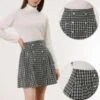 Allegra K Women's Plaid Tweed Elegant High Waist A-Line Button Front Mini Skirt -Cheap Clad Fine Store GUEST 54a8dee8 cc2b 478a 8de4 e218fb83dc73