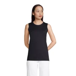 Lands' End Women's Tall Supima Cotton Crew Neck Tank -Cheap Clad Fine Store GUEST 55a75664 a2c1 4b4c bf9f 2f3590059e40