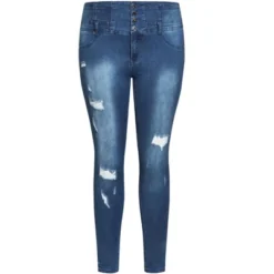 Women's Plus Size Asha Rip Corset Jean - Light Denim | CITY CHIC -Cheap Clad Fine Store GUEST 57c276d0 2e94 431a 8b25 92debf1a35fd