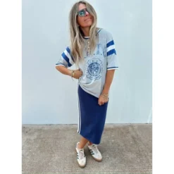 Women's Ascot + Hart Varsity Elbow Sleeve Graphic T-Shirt - Gray -Cheap Clad Fine Store GUEST 580f3b29 39e6 4133 b832 f36e89f302ba