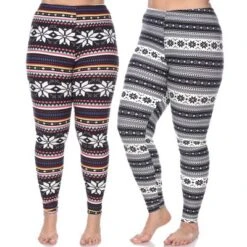 Women's Pack Of 2 Plus Size Leggings - One Size Fits Most Plus - White Mark -Cheap Clad Fine Store GUEST 584b4f64 e21f 4809 8d24 df295b2e1f65