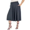 24seven Comfort Apparel Elastic Waist Pleated Pocket Plus Size Midi Skirt -Cheap Clad Fine Store GUEST 59867cab 052f 4179 8c60 ee726a54d40b