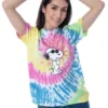 Peanuts Womens' Joe Cool Snoopy Tie-Dye Skimmer T-Shirt -Cheap Clad Fine Store GUEST 5b8c35cd 6817 4bde 896a ca0c1637fc83