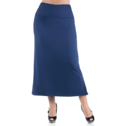 24seven Comfort Apparel Comfortable Plus Size Foldover Maxi Skirt -Cheap Clad Fine Store GUEST 5ea6295e 08e8 47b8 80bd 44e59ebeae94