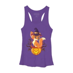 Women's Design By Humans Cute Witch Fox With Jack O Lantern Halloween Shirt By Thebeardstudio Racerback Tank Top -Cheap Clad Fine Store GUEST 5f6610a1 164b 4e43 b4b8 fc6ed7a94972
