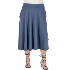 24seven Comfort Apparel Elastic Waist Pleated Pocket Plus Size Midi Skirt 13 24seven Comfort Apparel Elastic Waist Pleated Pocket Plus Size Midi Skirt -Cheap Clad Fine Store GUEST 60983552 5bad 47c2 8c05 4ae7ca0aea84