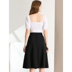 Allegra K Women's High Waist Stretch A-Line Pleated Flared Skirt 12 Allegra K Women's High Waist Stretch A-Line Pleated Flared Skirt -Cheap Clad Fine Store GUEST 6121fa18 840f 4cba 96e1 3f9a419607f2