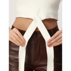 Allegra K Women's Casual Tied Back Knitted Cropped Sleeveless Tank Top Sweater Vest -Cheap Clad Fine Store GUEST 644fbfb8 c76a 47b0 9a0d 8b347c7ce7c7