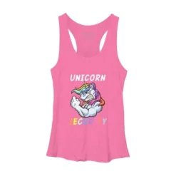 Women's Design By Humans Halloween Dad Mom Daughter Adult Costume - Unicorn Security By MINHMINH Racerback Tank Top -Cheap Clad Fine Store GUEST 64c781d7 7c44 4146 b6a7 3912b389d4de