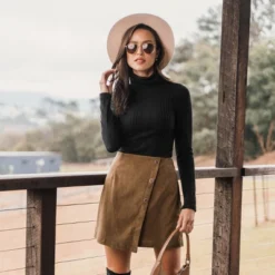 Women's Corduroy Button-Front Mini Wrap Skirt - Cupshe -Cheap Clad Fine Store GUEST 658e7201 64c4 4765 be63 611cb36025a3