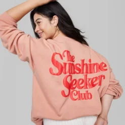 Women's Ascot + Hart Sunshine Fleece Graphic Pullover Sweatshirt - Orange -Cheap Clad Fine Store GUEST 65c42131 cdbb 4544 8d90 46d8ec84df94