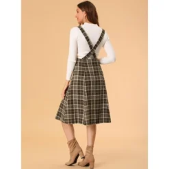 Allegra K Women's Vintage Plaid A-Line Tartan Suspender Midi Skirt -Cheap Clad Fine Store GUEST 65dca4f5 81c0 40f0 a6cd 3ed3b9d646c2