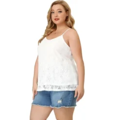 Agnes Orinda Women's Plus Size Lace Floral Adjustable Strap Elegant Camisole -Cheap Clad Fine Store GUEST 66949477 4b3c 47b4 ae17 d6d7c56cbc26
