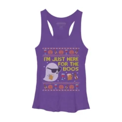 Women's Design By Humans Funny Here For The Boos Ugly Halloween Sweater By DragonTee Racerback Tank Top -Cheap Clad Fine Store GUEST 67600bcc 2256 4509 bb46 00582afc00d5