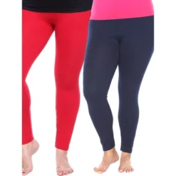 Women's Pack Of 2 Solid Leggings - One Size Fits Most - White Mark -Cheap Clad Fine Store GUEST 679c5786 c4b9 45da 8e59 c6c42ec9f636