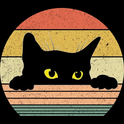 Junior's Design By Humans Cat Tee Retro Style By MeowShop T-Shirt 3 Junior's Design By Humans Cat Tee Retro Style By MeowShop T-Shirt