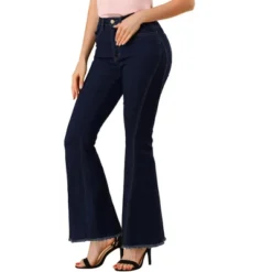 Allegra K Women's Vintage Flare Jeans High Waist Stretch Denim Long Pants Bell Bottoms Jeans -Cheap Clad Fine Store GUEST 6af48c1b 1b40 426c 8c05 7f9cbbe74031