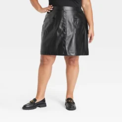 Women's Faux Leather Mini A-Line Skirt - Ava & Viv™ -Cheap Clad Fine Store GUEST 6c7fe2c8 2d45 413d 85f0 1cad4e17dcd7