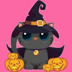 Women's Design By Humans Black Cat With Jack O Lantern Halloween Shirt By Thebeardstudio Racerback Tank Top