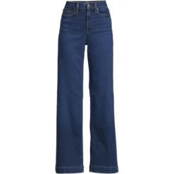 Lands' End Women's Recover High Rise Wide Leg Blue Jeans -Cheap Clad Fine Store GUEST 6ef22863 7baa 47a7 bba7 fd1ad1058be6