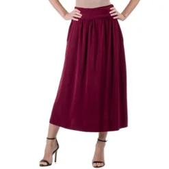 24seven Comfort Apparel Womens Foldover Maxi Skirt With Pockets -Cheap Clad Fine Store GUEST 6fb881e1 c497 4400 a021 9b1d2df43465