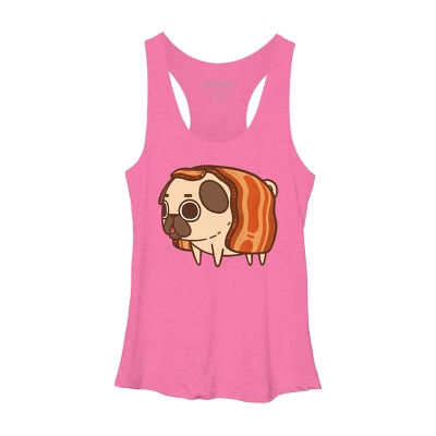 Women's Design By Humans Puglie Bacon Strip By Puglie Racerback Tank Top 6 Women's Design By Humans Puglie Bacon Strip By Puglie Racerback Tank Top - Image 4