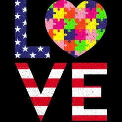 Women's Design By Humans July 4th Love Flag With Puzzle Heart By Ujangkasep Racerback Tank Top