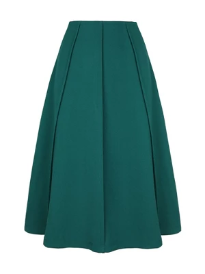 Allegra K Women's High Waist Stretch A-Line Pleated Flared Skirt 9 Allegra K Women's High Waist Stretch A-Line Pleated Flared Skirt - Image 7