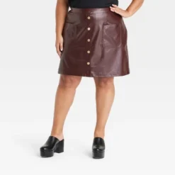 Women's Faux Leather Mini A-Line Skirt - Ava & Viv™ -Cheap Clad Fine Store GUEST 74bf1698 6636 479a 90b8 34e9f8aa3c70