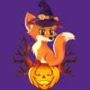 Women's Design By Humans Cute Witch Fox With Jack O Lantern Halloween Shirt By Thebeardstudio Racerback Tank Top -Cheap Clad Fine Store GUEST 7605f343 d987 4e47 86be 4f9764ac5489