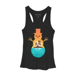 Women's Design By Humans Christmas In July Snowman Sunset By Destiny29 Racerback Tank Top -Cheap Clad Fine Store GUEST 7616ede2 4d37 42c1 bdca 84a8b86a8bf9
