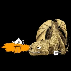 Women's Design By Humans Dragon Making Tea By Djrbennett Racerback Tank Top