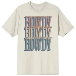 Bioworld Western Howdy Repeat Text Crew Neck Short Sleeve Tofu Unisex Adult T-shirt -Cheap Clad Fine Store GUEST 78708eac 81b3 4ce5 9f9c f90dbb462b28