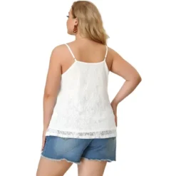 Agnes Orinda Women's Plus Size Lace Floral Adjustable Strap Elegant Camisole -Cheap Clad Fine Store GUEST 796e37e5 a38d 4a99 8332 01759e742d05