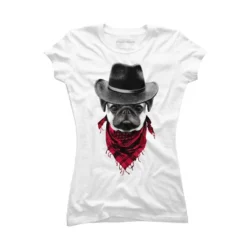 Junior's Design By Humans Cowboy Pug By Clingcling T-Shirt -Cheap Clad Fine Store GUEST 7a9be36c e5b5 42c5 878e b532c5b73065