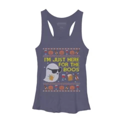 Women's Design By Humans Funny Here For The Boos Ugly Halloween Sweater By DragonTee Racerback Tank Top -Cheap Clad Fine Store GUEST 7b2e32f5 129f 4674 acfa 0dcd7f8d9f07