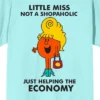 Mr. Men And Little Miss Meme Little Miss Shopaholic Crew Neck Short Sleeve Celadon Women's T-shirt -Cheap Clad Fine Store GUEST 7b4118d8 87f1 40cf aec1 1837215f67c7