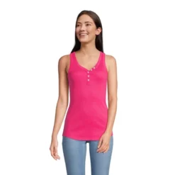 Lands' End Women's 2x2 Rib Henley Tank Top -Cheap Clad Fine Store GUEST 7d20b6a0 c693 4a6e 99f2 14ced49f2e18