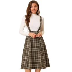 Allegra K Women's Vintage Plaid A-Line Tartan Suspender Midi Skirt -Cheap Clad Fine Store GUEST 7ea35a27 2409 4ca0 980f 2aef03d7a895