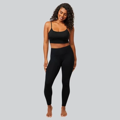 Hanes EcoSmart Women's High-Waist Cotton Blend Shaping Leggings - Black 3 Hanes EcoSmart Women's High-Waist Cotton Blend Shaping Leggings - Black