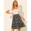 Allegra K Women's Ruffle Hem Elastic Waist Flowy A-Line Swing Floral Midi Skirt -Cheap Clad Fine Store GUEST 807aed16 e5b4 43d3 810d 1daae673813a