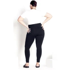 Women's Plus Size Supima® High Rise Legging Black - Average | AVENUE LEISURE