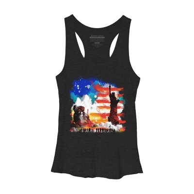 Women's Design By Humans July 4th American Sunrise State Of Liberty By Kharmazero Racerback Tank Top 4 Women's Design By Humans July 4th American Sunrise State Of Liberty By Kharmazero Racerback Tank Top - Image 2