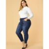 Agnes Orinda Women's Plus Size Denim Mid-Rise Stretch Washed Skinny Jeans -Cheap Clad Fine Store GUEST 81644d86 4df3 4aa5 be53 487212141881
