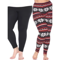 Women's Pack Of 2 Plus Size Leggings - One Size Fits Most Plus - White Mark -Cheap Clad Fine Store GUEST 81782fac b399 4003 8248 22c2fbc445c3