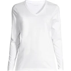 Lands' End Women's Relaxed Supima Cotton Long Sleeve V-Neck T-Shirt -Cheap Clad Fine Store GUEST 81e41915 e174 4349 b339 e9e62f5f5dc5