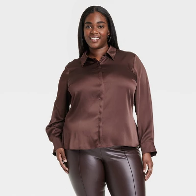 Women's Long Sleeve Button-Front Shirt - A New Day™ 7 Women's Long Sleeve Button-Front Shirt - A New Day™ - Image 5